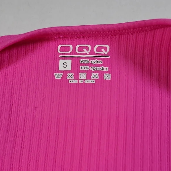 OQQ Pink Women's Ribbed Romper NWOT Small - Picture 7 of 9
